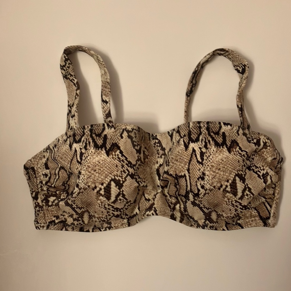Shade and Shore python print swimsuit top/ bikini top
